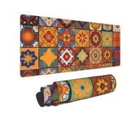 Large Gaming Mouse Pad Group of Moroccan Geometric Desk Mat Protector for Desktop Mousepad Waterproof Writing Pads with Anti-Slip Rubber Base Keyboard Pad for Gamer Office Home 31.5" x 12"