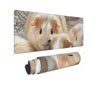 Large Gaming Mouse Pad Guinea Pigs Desk Mat Protector for Desktop Mousepad Waterproof Writing Pads with Anti-Slip Rubber Base Keyboard Pad for Gamer Office Home 31.5" x 12"