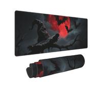 Large Gaming Mouse Pad Halloween Moon Bat Desk Mat Protector for Desktop Mousepad Waterproof Writing Pads with Anti-Slip Rubber Base Keyboard Pad for Gamer Office Home 31.5" x 12"