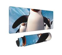 Large Gaming Mouse Pad Happy Penguin Desk Mat Protector for Desktop Mousepad Waterproof Writing Pads with Anti-Slip Rubber Base Keyboard Pad for Gamer Office Home 31.5" x 12"