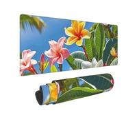 Large Gaming Mouse Pad Hawaii Flowers Desk Mat Protector for Desktop Mousepad Waterproof Writing Pads with Anti-Slip Rubber Base Keyboard Pad for Gamer Office Home 31.5" x 12"