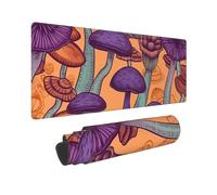 Large Gaming Mouse Pad Hippie Art Mushrooms Desk Mat Protector for Desktop Mousepad Waterproof Writing Pads with Anti-Slip Rubber Base Keyboard Pad for Gamer Office Home 31.5" x 12"