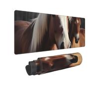 Large Gaming Mouse Pad Horses Animals Desk Mat Protector for Desktop Mousepad Waterproof Writing Pads with Anti-Slip Rubber Base Keyboard Pad for Gamer Office Home 31.5" x 12"