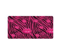 Large Gaming Mouse Pad, Hot Pink Lips Zebra Print Desk Mat, Non-Slip Waterproof Rubber Base Extended Long Desk Pad, Keyboard Mat Mouse Pads Desk Accessories for Gaming & Office & Home, 30x60cm