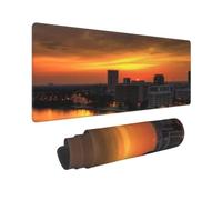 Large Gaming Mouse Pad Irving Texas Sunset Desk Mat Protector for Desktop Mousepad Waterproof Writing Pads with Anti-Slip Rubber Base Keyboard Pad for Gamer Office Home 31.5" x 12"