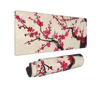 Large Gaming Mouse Pad Japanese Floral Cherry Blossom Desk Mat Protector for Desktop Mousepad Waterproof Writing Pads with Anti-Slip Rubber Base Keyboard Pad for Gamer Office Home 31.5" x 12"