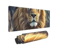 Large Gaming Mouse Pad Lion Image Desk Mat Protector for Desktop Mousepad Waterproof Writing Pads with Anti-Slip Rubber Base Keyboard Pad for Gamer Office Home 31.5" x 12"