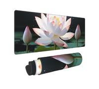 Large Gaming Mouse Pad Lotus Floral Desk Mat Protector for Desktop Mousepad Waterproof Writing Pads with Anti-Slip Rubber Base Keyboard Pad for Gamer Office Home 31.5" x 12"