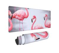 Large Gaming Mouse Pad Lovely Pink Flamingos Desk Mat Protector for Desktop Mousepad Waterproof Writing Pads with Anti-Slip Rubber Base Keyboard Pad for Gamer Office Home 31.5" x 12"