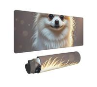 Large Gaming Mouse Pad Lovely Pomeranian Desk Mat Protector for Desktop Mousepad Waterproof Writing Pads with Anti-Slip Rubber Base Keyboard Pad for Gamer Office Home 31.5" x 12"
