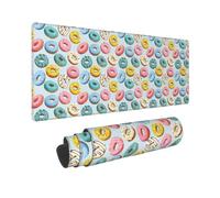 Large Gaming Mouse Pad, Macaroon Donut Print Computer Keyboard Pad Desk Pad, Non-Slip Desk Matt for Desktop, Mousepad for Office Home Desk Accessories 12x31.5