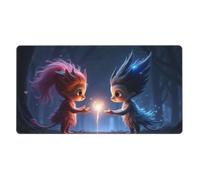 Large Gaming Mouse Pad, Magical Blue Creatures Print Desk Keyboard Pad, Non-Slip Desk Mat for Desktop Keyboard and Mouse, Mousepad for Office Home Accessories 16x29.5