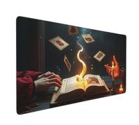 Large Gaming Mouse Pad, Magical Bronze Tarot Book Print Desk Keyboard Pad, Non-Slip Desk Mat for Desktop Keyboard and Mouse, Mousepad for Office Home Accessories 16x35.5