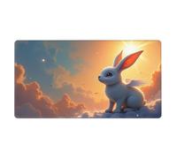 Large Gaming Mouse Pad, Magical Cute Rabbit Print Desk Keyboard Pad, Non-Slip Desk Mat for Desktop Keyboard and Mouse, Mousepad for Office Home Accessories 16x29.5