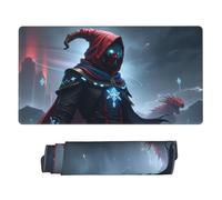 Large Gaming Mouse Pad - Magical Red Sorcerer Print Desk Mat with Stitched Edges, Rubber Base Desk Pad, Mousepad for Laptop, PC Keyboard Mouse Mat for Work Game Office16x29.5in