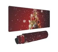 Large Gaming Mouse Pad Merry Christmas Desk Mat Protector for Desktop Mousepad Waterproof Writing Pads with Anti-Slip Rubber Base Keyboard Pad for Gamer Office Home 31.5" x 12"