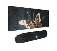 Large Gaming Mouse Pad Metal Butterfly Desk Mat Protector for Desktop Mousepad Waterproof Writing Pads with Anti-Slip Rubber Base Keyboard Pad for Gamer Office Home 31.5" x 12"