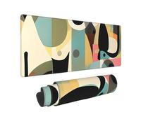 Large Gaming Mouse Pad Mid-Century Modern Art Cat Desk Mat Protector for Desktop Mousepad Waterproof Writing Pads with Anti-Slip Rubber Base Keyboard Pad for Gamer Office Home 31.5" x 12"