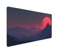 Large Gaming Mouse Pad, Minimalist Red Sunset Print Desk Keyboard Pad, Non-Slip Desk Mat for Desktop Keyboard and Mouse, Mousepad for Office Home Accessories 16x35.5