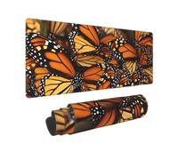 Large Gaming Mouse Pad Monarch Butterflies Desk Mat Protector for Desktop Mousepad Waterproof Writing Pads with Anti-Slip Rubber Base Keyboard Pad for Gamer Office Home 31.5" x 12"