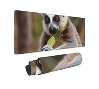Large Gaming Mouse Pad Monkey Lemur Cute Desk Mat Protector for Desktop Mousepad Waterproof Writing Pads with Anti-Slip Rubber Base Keyboard Pad for Gamer Office Home 31.5" x 12"