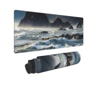 Large Gaming Mouse Pad Mountains Meet the Sea Desk Mat Protector for Desktop Mousepad Waterproof Writing Pads with Anti-Slip Rubber Base Keyboard Pad for Gamer Office Home 31.5" x 12"