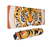 Large Gaming Mouse Pad New Year Tiger Logo Design Desk Mat Protector for Desktop Mousepad Waterproof Writing Pads with Anti-Slip Rubber Base Keyboard Pad for Gamer Office Home 31.5" x 12"