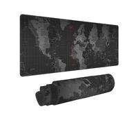 Large Gaming Mouse Pad, Non-Slip American Antique Flag Kawaii Black Cat Mouse Mat for Home Office, 31.5”x11.8” (World Map)