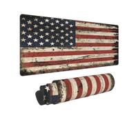 Large Gaming Mouse Pad, Non-Slip American Antique Flag Kawaii Black Cat Mouse Mat for Home Office, 31.5”x11.8” (American Antique Flag)