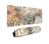 Large Gaming Mouse Pad, Non-Slip American Flag Eagle Japanese Wave Minimalist Floral Mouse Mat for Home Office, 31.5”x11.8” (Japanese Minimalist Floral)