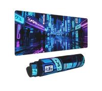 Large Gaming Mouse Pad, Non-Slip American Flag Eagle Japanese Wave Minimalist Floral Mouse Mat for Home Office, 31.5”x11.8” (Japanese Tokyo Pixel Street)