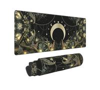 Large Gaming Mouse Pad, Non-Slip American Flag Eagle Japanese Wave Minimalist Floral Mouse Mat for Home Office, 31.5”x11.8” (Whimsical Moon)