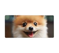 Large Gaming Mouse Pad, Non-Slip Extended XXL Mouse Mat Long Desk Pad with Stitched Edges for Keyboard Home Office Gaming Work Cute Little Pomeranian Big Desk Pad 16x35.5in
