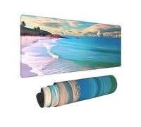 Large Gaming Mouse Pad Ocean Sea Beach Desk Mat Protector for Desktop Mousepad Waterproof Writing Pads with Anti-Slip Rubber Base Keyboard Pad for Gamer Office Home 31.5" x 12"