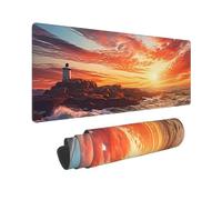 Large Gaming Mouse Pad Ocean Sunset Desk Mat Protector for Desktop Mousepad Waterproof Writing Pads with Anti-Slip Rubber Base Keyboard Pad for Gamer Office Home 31.5" x 12"