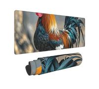 Large Gaming Mouse Pad Old Rooster Illustration Desk Mat Protector for Desktop Mousepad Waterproof Writing Pads with Anti-Slip Rubber Base Keyboard Pad for Gamer Office Home 31.5" x 12"