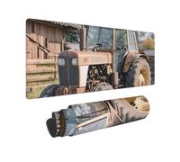 Large Gaming Mouse Pad Old Tractor Photo Farm Desk Mat Protector for Desktop Mousepad Waterproof Writing Pads with Anti-Slip Rubber Base Keyboard Pad for Gamer Office Home 31.5" x 12"