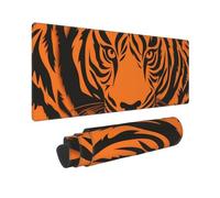 Large Gaming Mouse Pad Orange Tiger Leopard Desk Mat Protector for Desktop Mousepad Waterproof Writing Pads with Anti-Slip Rubber Base Keyboard Pad for Gamer Office Home 31.5" x 12"