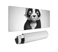 Large Gaming Mouse Pad Panda Graphic Black and White Desk Mat Protector for Desktop Mousepad Waterproof Writing Pads with Anti-Slip Rubber Base Keyboard Pad for Gamer Office Home 31.5" x 12"