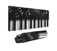 Large Gaming Mouse Pad Piano Keys with Musical Notes Desk Mat Protector for Desktop Mousepad Waterproof Writing Pads with Anti-Slip Rubber Base Keyboard Pad for Gamer Office Home 31.5" x 12"