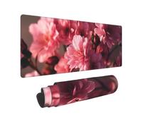 Large Gaming Mouse Pad Pink Flowers Desk Mat Protector for Desktop Mousepad Waterproof Writing Pads with Anti-Slip Rubber Base Keyboard Pad for Gamer Office Home 31.5" x 12"