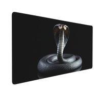 Large Gaming Mouse Pad, Realistic Black Cobra Print Desk Keyboard Pad, Non-Slip Desk Mat for Desktop Keyboard and Mouse, Mousepad for Office Home Accessories 16x35.5