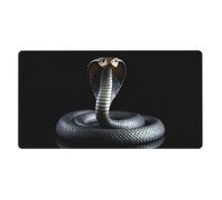 Large Gaming Mouse Pad, Realistic Black Cobra Print Desk Keyboard Pad, Non-Slip Desk Mat for Desktop Keyboard and Mouse, Mousepad for Office Home Accessories 16x29.5