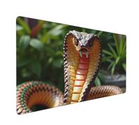 Large Gaming Mouse Pad, Realistic Brown Cobra Print Desk Keyboard Pad, Non-Slip Desk Mat for Desktop Keyboard and Mouse, Mousepad for Office Home Accessories 16x35.5