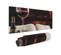 Large Gaming Mouse Pad Red Wine Book Desk Mat Protector for Desktop Mousepad Waterproof Writing Pads with Anti-Slip Rubber Base Keyboard Pad for Gamer Office Home 31.5" x 12"
