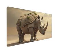 Large Gaming Mouse Pad, Retro Beige Rhino Print Desk Keyboard Pad, Non-Slip Desk Mat for Desktop Keyboard and Mouse, Mousepad for Office Home Accessories 16x35.5