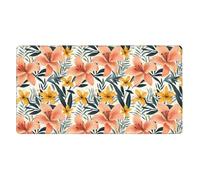 Large Gaming Mouse Pad, Retro Lily Print Desk Keyboard Pad, Non-Slip Desk Mat for Desktop Keyboard and Mouse, Mousepad for Office Home Accessories 16x29.5