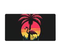 Large Gaming Mouse Pad, Retro Pink Flamingo Print Desk Keyboard Pad, Non-Slip Desk Mat for Desktop Keyboard and Mouse, Mousepad for Office Home Accessories 16x29.5