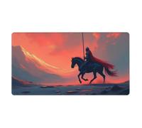 Large Gaming Mouse Pad, Retro Red Knight-A Print Desk Keyboard Pad, Non-Slip Desk Mat for Desktop Keyboard and Mouse, Mousepad for Office Home Accessories 16x29.5
