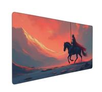 Large Gaming Mouse Pad, Retro Red Knight-A Print Desk Keyboard Pad, Non-Slip Desk Mat for Desktop Keyboard and Mouse, Mousepad for Office Home Accessories 16x35.5
